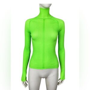 Acne bright green knit turtleneck
